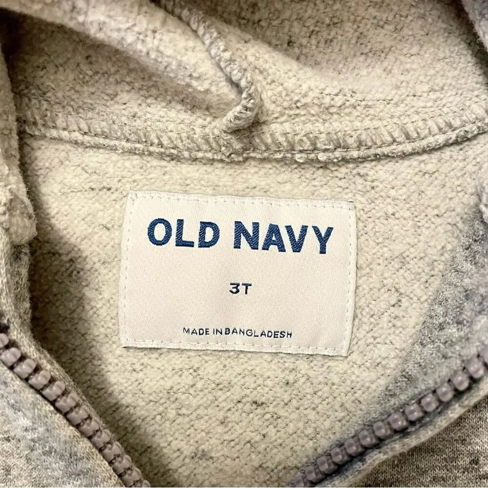Old Navy Zip Up Hoodie Sweatshirt Kids 3T | Heathered Gray Wardrobe Basic